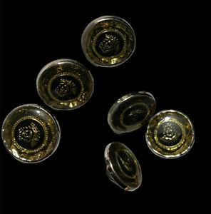 Medusa Gold/Black/Silver Buttons Plastic Shank (6)
