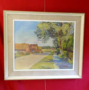 Original framed oil painting Hertfordshire country Faith Sheppard English signed - Picture 1 of 7