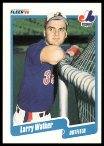 1990 Fleer #363a Larry Walker Montreal Expos RC Baseball Card - Picture 1 of 2