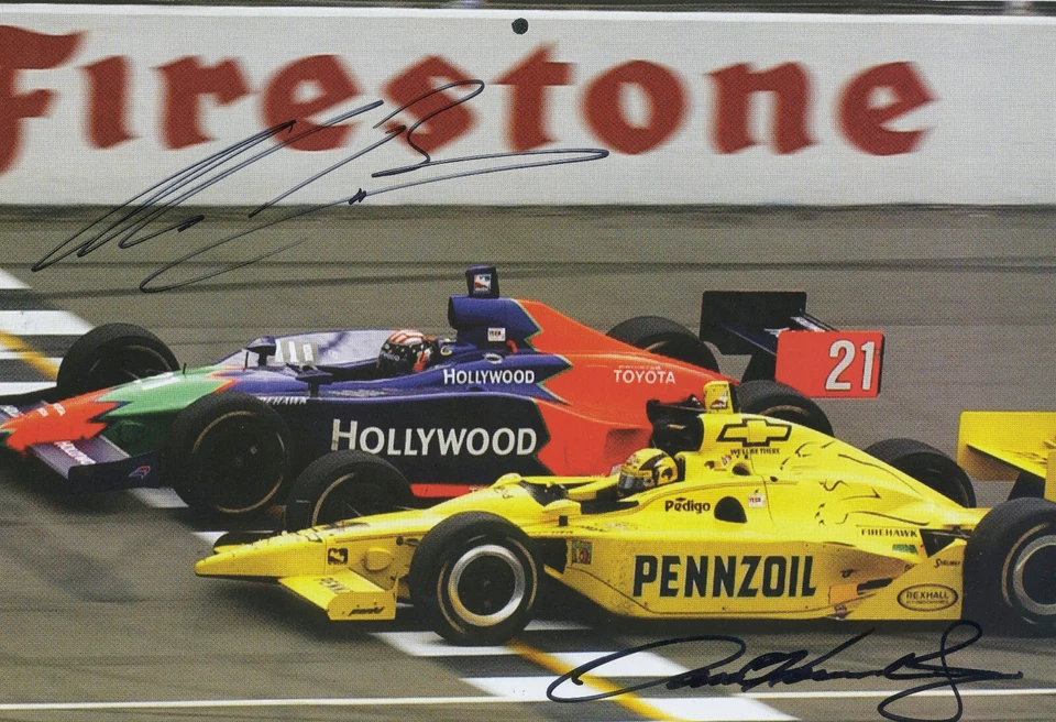 Alex Barron & Sam Hornish, Jr. Autographed  8 1/2 " x 12"  Signed by Both - Image 1 of 1