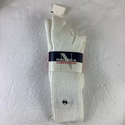 Calcetines de mezcla de algodón blancos de competición Nautica hechos en Estados Unidos de colección para hombre talla 10-13 Foto 1 de 4