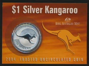 Australia: 2004 1oz .999 Silver $1 Kangaroo, Frosted UNC - Imagen 1 de 1
