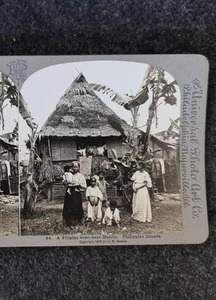 Vintage Stereoscope Card Philippines 56 home near Manila per Image - Picture 1 of 2