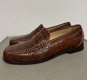 MARTIN DINGMAN Wallace Crocodile Grain Men's Dress Loafer Size 9.5M - Picture 1 of 17