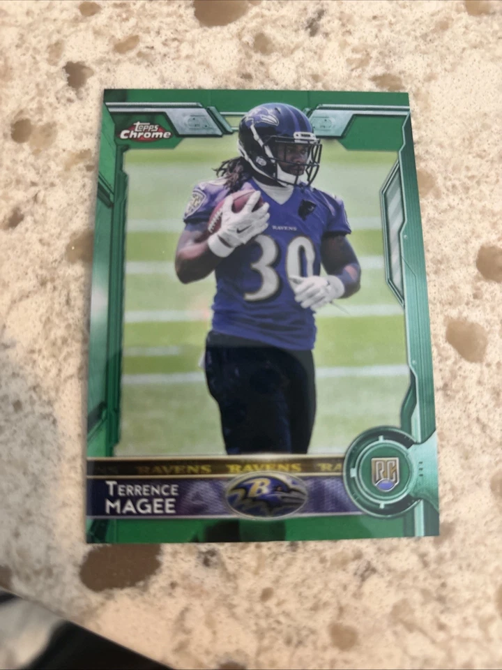 2015 Topps Chrome Green Refractors #128 Terrence Magee  BALTIMORE RAVENS - Image 1 of 1