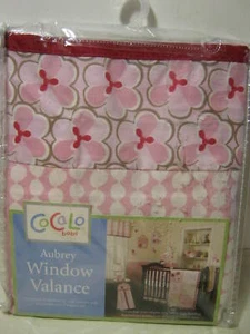 NEU COCALO BABY AUBREY Blumenmuster FENSTERVOLANT 36"x48" ~ PINK, rot und cremeweiß - Bild 1 von 4