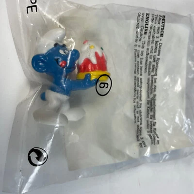 NEW Smurfs 20100 Cake Smurf McDonalds Figurine Rare Vintage 1996 Toy PVC Peyo - Image 1 of 3