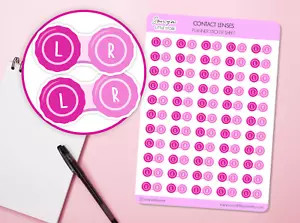 Contact Lenses Case Planner Stickers Reminder Eye Care Change Lenses Order - Picture 1 of 3