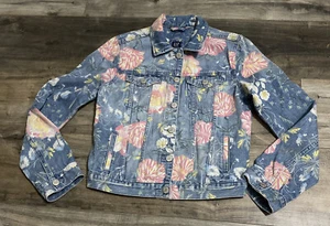 GAP Denim Girls Denim Floral Jacket Size XXL - Picture 1 of 11
