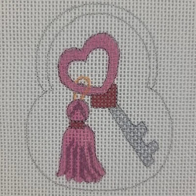 Handpainted Needlepoint Canvas Tiny Purse Kit Tassel Key Bag Kiss Lock 18 Ct  - Image 1 of 4
