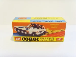 CORGI Nº163 - 'GLOWORM' DRAGSTAR. Excelente caja de exhibición/repro personalizada solamente. - Imagen 1 de 3