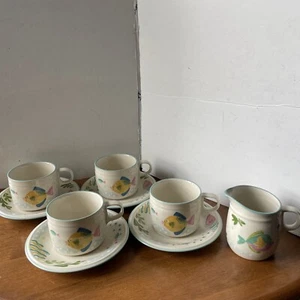 Lot of 4 Studio Nova Barrier Reef Fish Cups and Saucers Y 2310 & Creamer - Picture 1 of 24