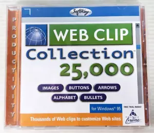 Softkey Web Clip Collection 25000 Images PC CD ROM Windows 95 Software Rare - Picture 1 of 3