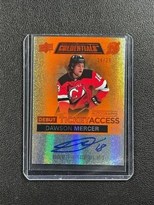 2021-22 Ud Credentials Dawson Mercer Debut Ticket Access ORANGE AUTO Rookie /25 - Foto 1 di 2