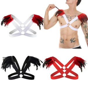 Herren Bondage Federflügel Knechtschaft Party Halloween Brustgurt Punk Gothic - Picture 1 of 18