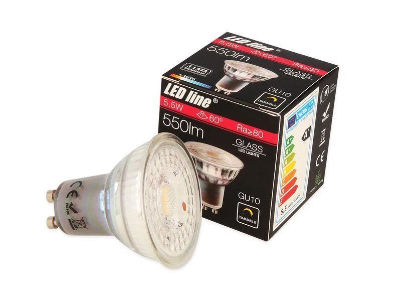 3x LED bulbs GU10 220~240V 5,5W 550lm 4000K, neutral white, dimmable - Image 1 of 1