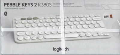 Logitech Pebble Keys 2 - K380S - Multi-Device Bluetooth-Tastatur - weiß - Neu /  - Bild 1 von 2