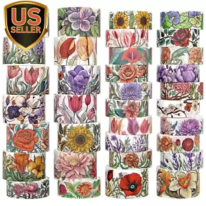 Flower Washi Tape Set, 34 Rolls Floral Tapes for Journaling Supplies, 25Mm an... - Picture 1 of 1