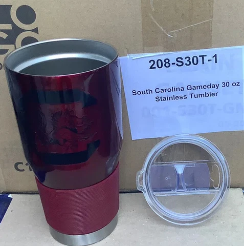 south carolina gamecocks 30oz stainless steel tumbler W/ Lid, New , Grip Sleeve Cover