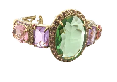 Heidi Daus "Alta Moda" Crystal Cuff Bracelet-Green-M/L 7"-NWT-Orig. $139.75 - Image 1 of 4