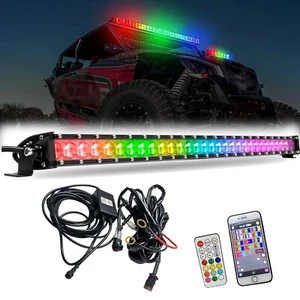 22/32/42/50inch RGB Single Row Slim Led Light Bar Driving Chasing for Truck ATV - Picture 1 of 24