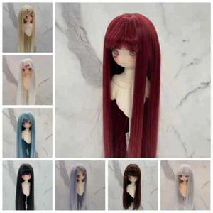 Parrucca bambola 1/3 & 1/4 & 1/6 Bjd parrucca dritta per ragazze trucco bambola BJD pacchetto capelli - Foto 1 di 18
