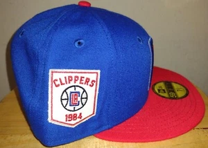 New Era Clippers Hat Patch 1984 RARE Red Brim Superb NBA Cap Men's 7 3/8 USA LA - Picture 1 of 12