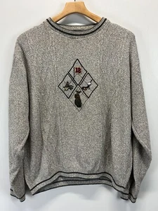 Vtg Men’s Haggar Tour Golf Sweater Sz X Large Grey Grandpa Crew Neck Pullover - Picture 1 of 5