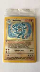 Rare Holo Base Set 1st First Edition Sealed Machamp MINT 8/102 WOTC Pokemon Card - Picture 1 of 2