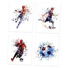 Soccer Wall Art Prints,set Of 4 () Unframed Soccer Posters,soccer Room 8x10