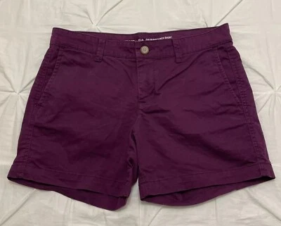Pantalones Cortos GAP Khakis Novia Para Mujer 0/25 Púrpura Frente Plano Chino 5" Foto 1 de 4