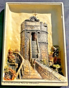 OSBORNE IVOREX Plaque King Charles Tower Chester Antique Made in England 8” x 6" - Picture 1 of 6