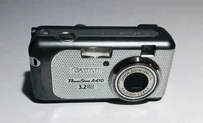 Canon PowerShot A410 3.2MP Digital Camera Silver W/ 2G SD Card Does Not Power On - Image 1 of 4