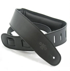 DSL GEG25-15-1-EXT, 2.5in Quality Leather padded Guitar strap, X-Long Black - Picture 1 of 2