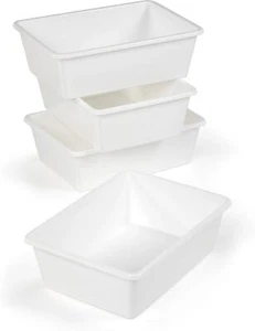 Humble Crew Toy Storage Bins for Kids, Set of 4, White, Large - Large, White - Picture 1 of 8