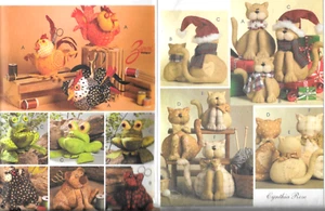 McCall Craft Pattern M5291 5259 CAT FAMILY Toy~ Caddies Bear Frog Chicken UCFF - Picture 1 of 10