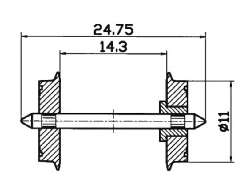 ROCO 2 essieux normalisés Ø11 - HO - ROCO 40198 - Photo 1/1