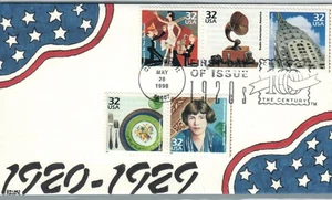 1999  First day Cover #3184a-o Set of 3 Kribbs Kover 1920's Century #4/12 - Picture 1 of 5