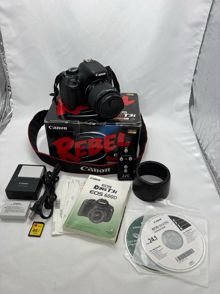 Cámara digital Canon EOS Rebel T3i 18,0 MP SLR DSLR con lente EF-S de 18-55 mm y más Foto 1 de 4