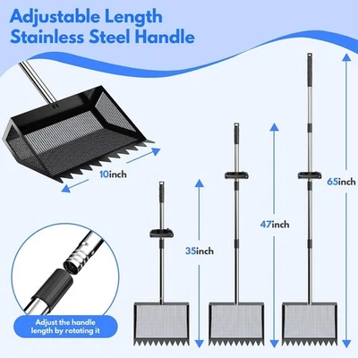 65-дюймовая лопата Scooper & Rake из нержавеющей стали для куриного туалета - Изображение 1 из 4