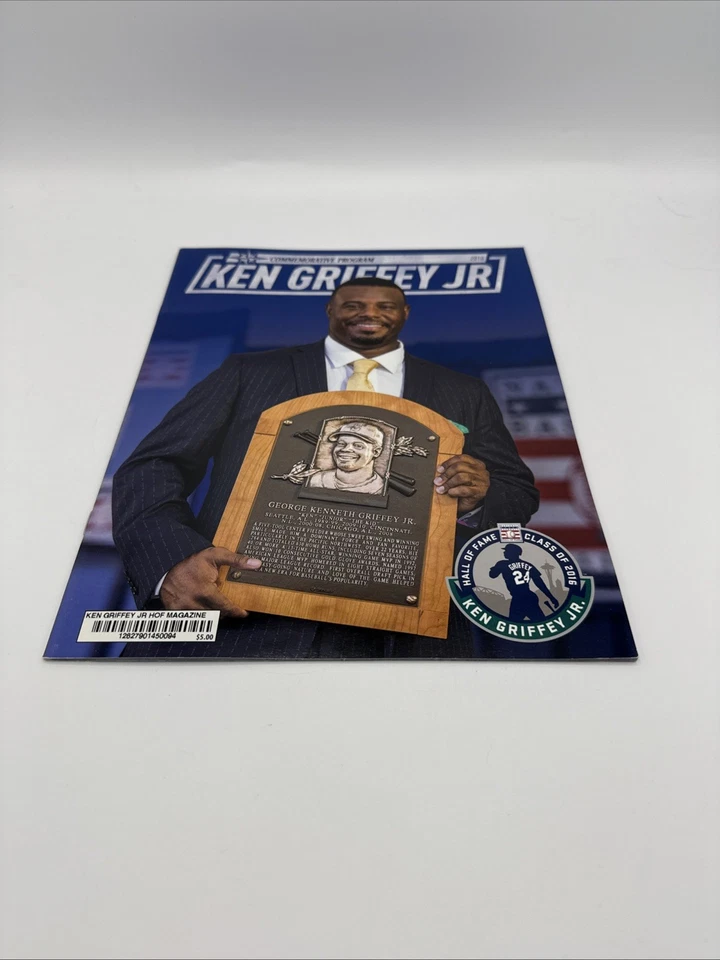 2016 KEN GRIFFEY JR. HOF COMMEMORATIVE PROGRAM BASEBALL SEATTLE MARINERS JUNIOR - Image 1 of 2