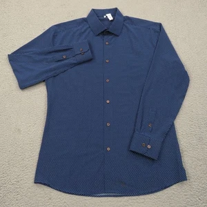State & Liberty Shirt XXL Men XXL Navy White Polka Dot Athletic Performance Flex - Picture 1 of 15