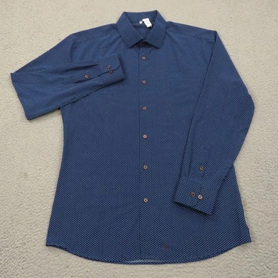 State & Liberty Shirt XXL Men XXL Navy White Polka Dot Athletic Performance Flex - Image 1 of 4