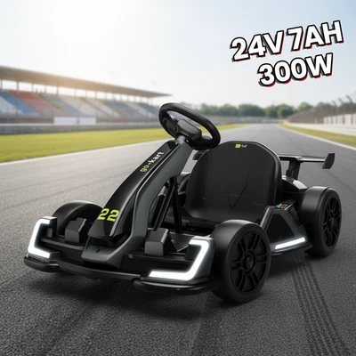 24V Electric Go Kart for Kids,2x150W Motor Powerful Drift Kart +Adjustable Seat - Image 1 of 4