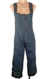 Ossi Skiwear Youth Black Snow Bib Overall Nylon Insulated Adjustable 12 Vintage - Picture 1 of 6