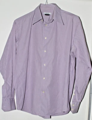 Camisa morada a rayas talla 44 17 1/2 de ajuste empresarial de la colección Versace para hombre Foto 1 de 4