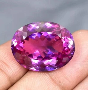 Vibrant Huge Bi-Color Purple And Blue Sapphire Oval Cut Loose Gemstone AAA 10 Ct - Picture 1 of 5