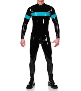 Latex Rubber Gummi Cosplay Strumpfhose Schwarz Catsuit Bodysuit Zentai S-XXL - Bild 1 von 2