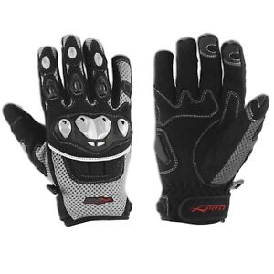 Gloves Textile motorcycle knuckles Protection Summer Racing Biker Cross Grey