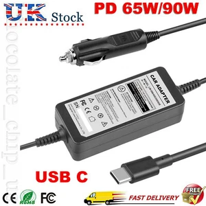 PD USB-C Laptop Car Charger For Dell Latitude 3390 5175 5179 5285 XPS 13 12 9250 - Picture 1 of 14